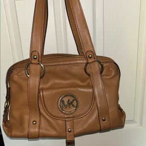 Michael Kors Tan Leather Shoulder Bag with Gold Hardware